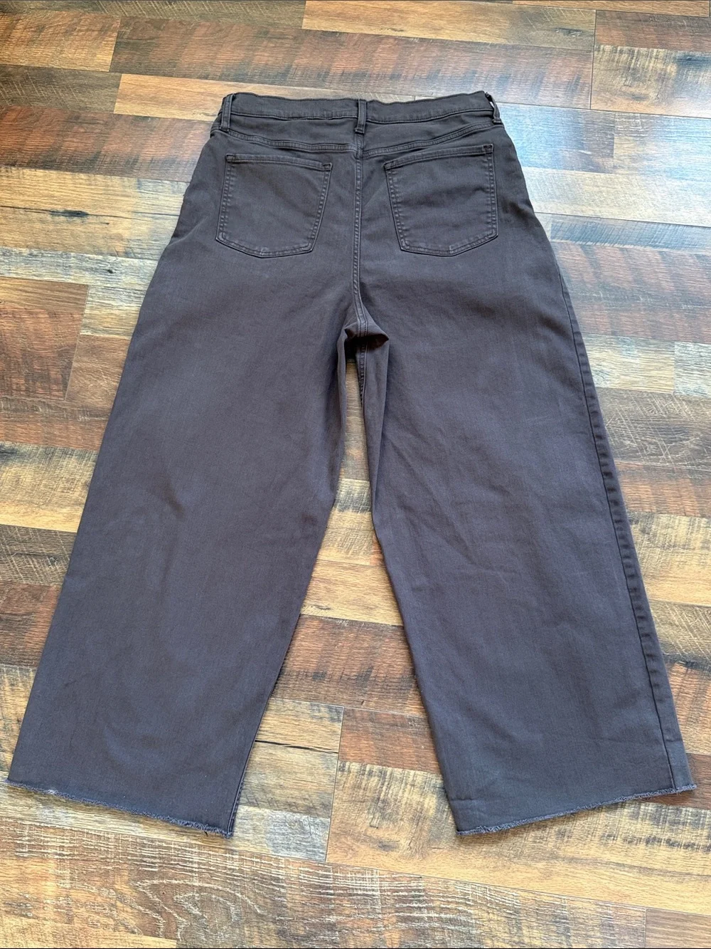 Banana Republic Wide Leg Crop Jeans 32/14 Tall Truffle Brown High Rise Pleated